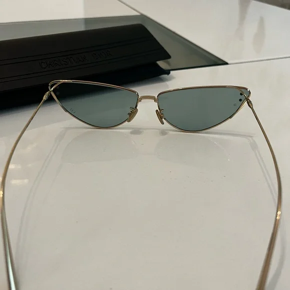 Dior Gold and Blue Cat-Eye Sunglasses